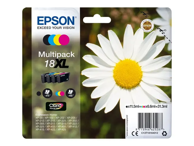 Epson 18XL - 4-pack - XL - svart, gul, cyan, magenta - original - ...