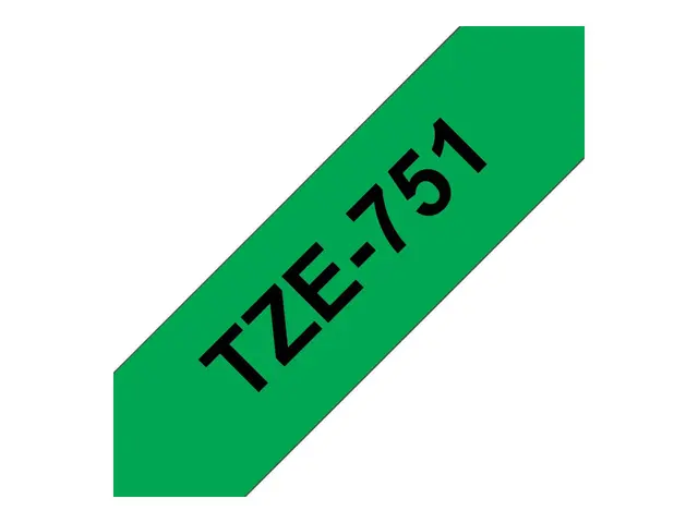 Brother TZe-751 - Sort på grønt Rull (2,4 cm x 8 m) 1 kassett(er) ...