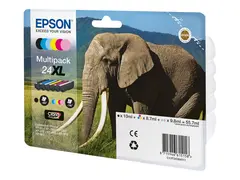 Epson 24XL Multipack - 6-pack - XL svart, gul, cyan, magenta, lys magenta, lys cyan - original - blekkpatron - for Expression Photo XP-55, XP-750, XP-760, XP-850, XP-860, XP-950, XP-960, XP-970