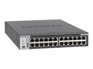 NETGEAR M4300-24X - Switch - L3 - Styrt - 24 x 10 Gigabit Ethernet + 4 x delt 10 Gigabit SFP+ front til bakside-luftflyt - rackmonterbar