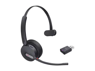 Yealink WH64 Hybrid Mono - Hodesett on-ear - DECT / Bluetooth - tr&#229;dl&#248;s - USB-A via DECT adapter, USB-C - Certified for Microsoft Teams