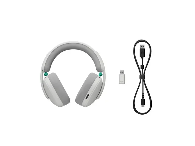 Logitech G G325 - Hodesett - full størrelse Bluetooth / LIGHTSPEED - trådløs - USB-C via Bluetooth-adapter - hvit 