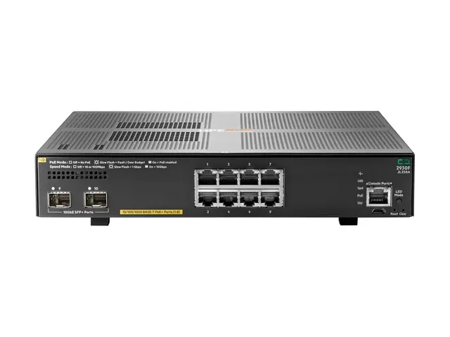 HPE Aruba 2930F 8G PoE+ 2SFP+ - Switch - L3 - Styrt - 8 x 10/100/1...