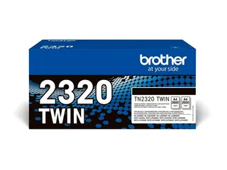 Brother TN2320 TWIN - 2-pack - Høy ytelse svart - original - tonerpatron - for Brother DCP-L2500D, DCP-L2540DN, DCP-L2560DW, HL-L2360DN, HL-L2365DW, MFC-L2700DN