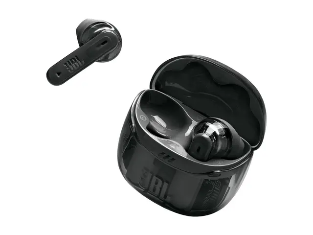 JBL TUNE Flex 2 - Ghost Edition - True wireless-hodetelefoner med mikrofon i øret - Bluetooth - aktiv støydemping - spøkelsessvart 