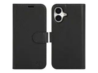 iiglo - Lommebok for mobiltelefon - 2-i-1 polyuretanlær - svart - for Apple iPhone 16