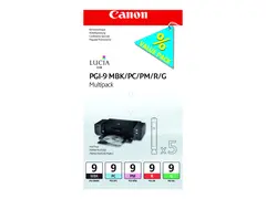 Canon LUCIA Ink Value Pack PGI-9 MBP Multipack Cyan, magenta, rød, grønn, matt svart - original - blekkbeholder - for PIXMA Pro9500, Pro9500 Mark II
