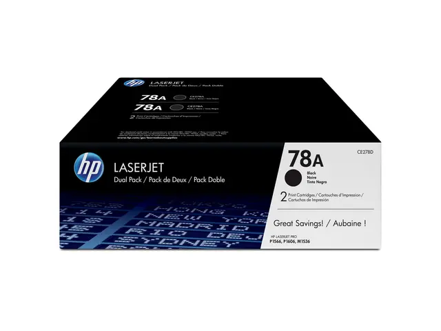 HP 78A - 2-pack svart original LaserJet tonerpatron (CE278AD) for ...