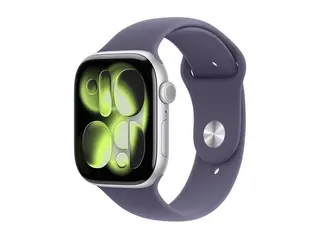 Apple Watch Series 11 (GPS + Cellular) 46 mm - s&#248;lvaluminium - smartklokke med sportsb&#229;nd - fluorelastomer - purple fog - b&#229;ndbredde: M/L - 64 GB - Wi-Fi 4, UWB, Bluetooth - 5G - 37.8 g