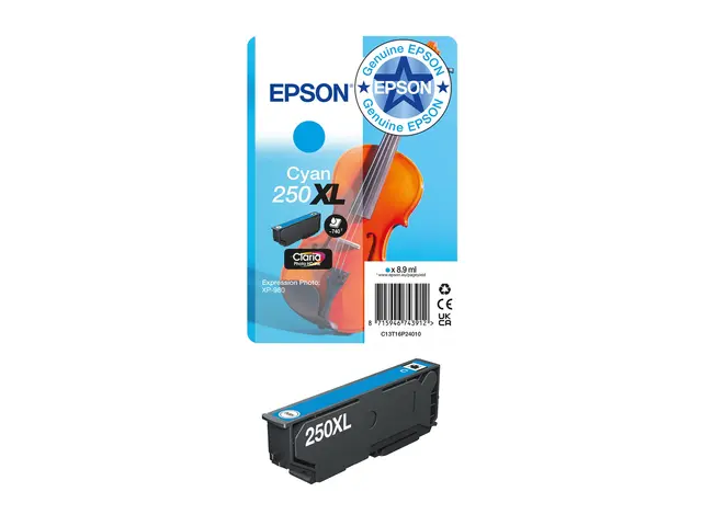 Epson 250XL - 8.9 ml - XL - cyan - original - blister - blekkpatro...