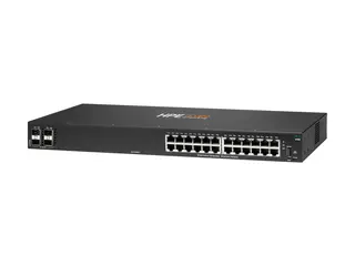 HPE Aruba 6100 24G 4SFP+ Switch - Switch Styrt - 24 x 10/100/1000 + 4 x 1 Gigabit / 10 Gigabit SFP+ - side til side-luftflyt - rackmonterbar
