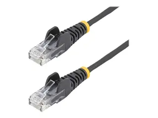 STARTECH.COM 2 m CAT6 Cable - Slim CAT Patch Cord - Black - Snagless RJ45 Conne