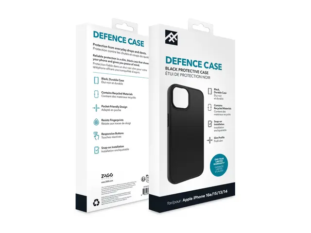 iFrogz Defence - Baksidedeksel for mobiltelefon - plastikk - svart...