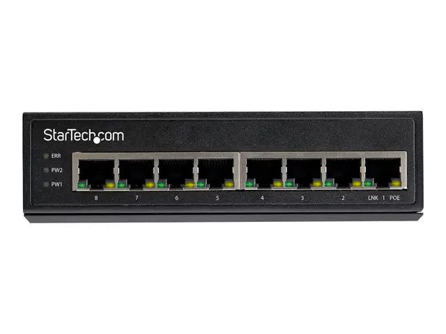 StarTech.com Industrial 8 Port Gigabit PoE Switch, 30W, Power Over...