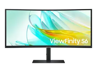 Samsung ViewFinity S6 S34C652UEU S65UC Series - LED-skjerm - kurvet - USB - 34&quot; - 3440 x 1440 UWQHD @ 100 Hz - VA - 350 cd/m&#178; - 3000:1 - HDR10 - 5 ms - HDMI, DisplayPort, USB-C - h&#248;yttalere - svart