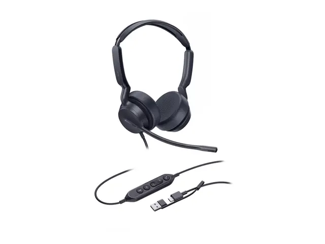 Yealink UH42 Dual - Hodesett on-ear kablet USB-A, USB-C