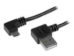 StarTech 2m 6 ft Micro-USB Cable with Right-Angled Connectors M/M - USB A to Micro B Cable - 6ft Right Angle Micro USB Cable (USB2AUB2RA2M) - USB-kabel - Micro-USB type B til USB - 2 m