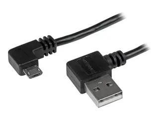 StarTech 2m 6 ft Micro-USB Cable with Right-Angled Connectors M/M - USB A to Micro B Cable - 6ft Right Angle Micro USB Cable (USB2AUB2RA2M) - USB-kabel - Micro-USB type B til USB - 2 m