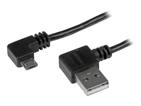 StarTech 2m 6 ft Micro-USB Cable with Right-Angled Connectors M/M - USB A to Micro B Cable - 6ft Right Angle Micro USB Cable (USB2AUB2RA2M) - USB-kabel - Micro-USB type B til USB - 2 m