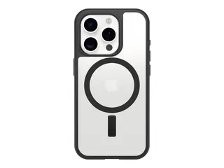 OtterBox React Series - Baksidedeksel for mobiltelefon MagSafe-samsvar - plastikk - svart krystall (klar/svart) - for Apple iPhone 16 Pro