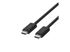 Belkin BoostCharge - USB-kabel USB-C (hann) til USB-C (hann) - DC 48 V - 5 A - 1.5 m - USB Power Delivery (240 W), flettet kabel - svart (en pakke 2)