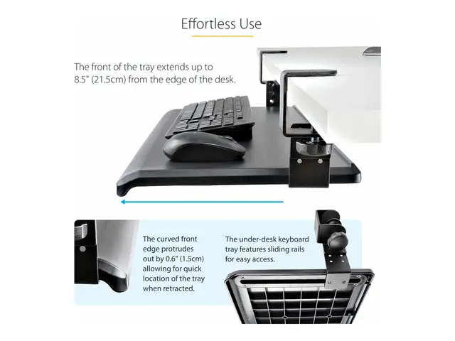 StarTech Under-Desk Keyboard Tray, Clamp-on Holder, Supports up to...