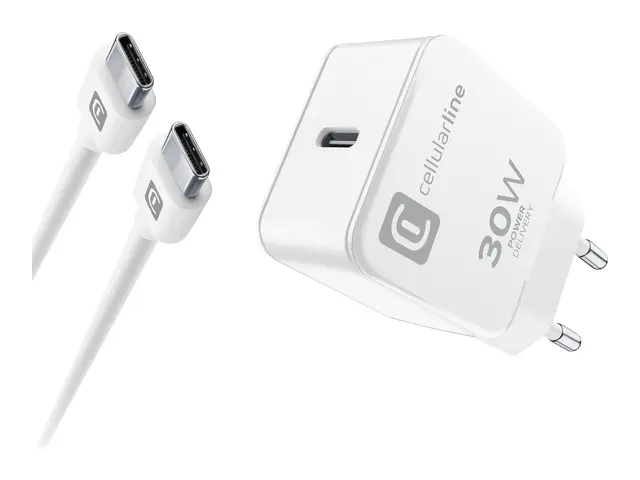 Cellularline - Strømadapter 30 watt PD (24 pin USB-C) på kabel: US...