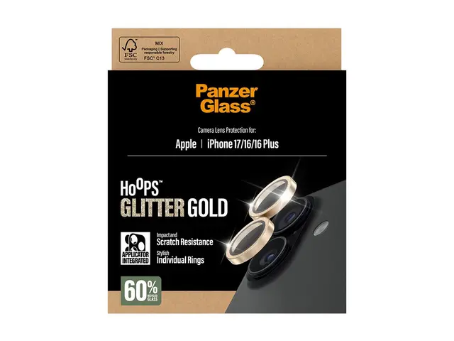 PanzerGlass Hoops - Linsebeskytter for mobiltelefon glitrende gull...