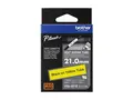 Brother HSE-651E - Svart p&#229; gult Rull (2,1 cm x 1,5 m) 1 kassett(er) hengeboks - varmekrympetape - for P-Touch PT-D800W, PT-E550WVP, PT-P700, PT-P750W, PT-P900W, PT-P950NW