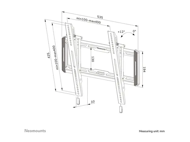 Neomounts WL35-550BL14 - Monteringssett (veggmontering) for TV