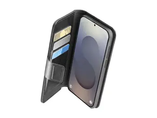 Cellular Line Book Agenda - Lommebok for mobiltelefon fauxlær, økolær - svart - for Samsung Galaxy S25 Ultra