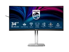 Philips 34B2U5600C - 5000 Series LED-skjerm - kurvet - USB - 34&quot; - 3440 x 1440 WQHD @ 120 Hz - VA - 300 cd/m&#178; - 4000:1 - 4 ms - 2xHDMI, DisplayPort, USB-C - h&#248;yttalere - koksgr&#229;