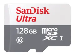 SanDisk Ultra - Flashminnekort (microSDXC til SD-adapter inkludert) 128 GB - Class 10 - microSDXC UHS-I