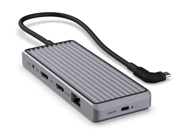 Unisynk 10 Port Dual Screen Hub - dokkingstasjon USB-C 3.1 2 x HDM...