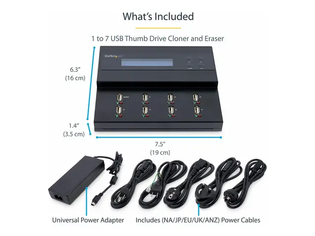 StarTech.com USB Duplicator - 1:7 Flash Drives Drive (USBDUPE17) U...