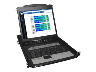 Eaton Tripp Lite Series 8-Port Rack Console KVM Switch built in IP w/ 19&quot; LCD 1U KVM-konsoll med KVM-svitsj - 8 porter - 19&quot; - kan monteres i rack - 1280 x 1024 @ 75 Hz - VGA - svart - 1U