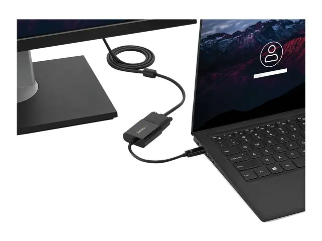 StarTech.com USB-C to VGA Adapter - Black 1080p Video Converter Fo...