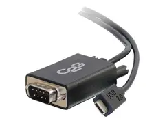 C2G USB 2.0 USB C to DB9 Serial RS232 Adapter Cable Black USB / seriell-kabel - DB-9 (hann) til 24 pin USB-C (hann) - reversibel C-kontakt - svart