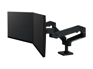 Ergotron LX Pro - Monteringssett (dobbeltarm) modulær - for 2 LCD-skjermer - side-by-side - aluminium - svart - skjermstørrelse: inntil 27" - skrivebordsmonterbar