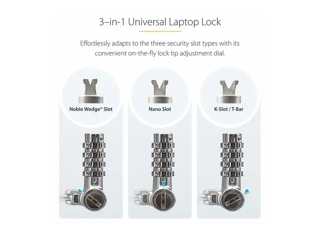 StarTech.com 25-Pack Laptop Lock, Compatible w/Noble Wedge/Nano/K-...