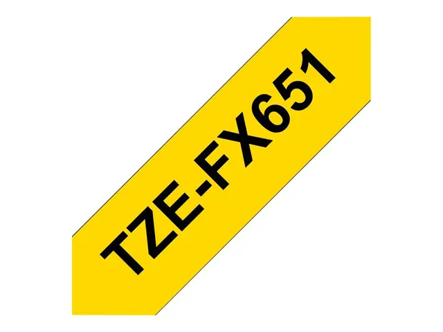 Brother TZe-FX651 - Svart på gult Rull (2,4 cm x 8 m) 1 kassett(er...