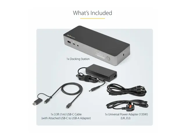 StarTech.com USB-C & USB-A Dock, Hybrid Universal Laptop Docking S...