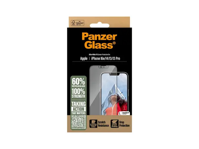 PanzerGlass - Skjermbeskyttelse for mobiltelefon ultravid passform...