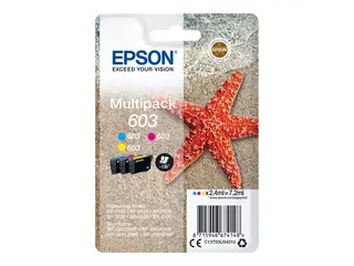 Epson 603 Multipack - 3-pack - gul, cyan, magenta original - blære med RF/lyd-alarm - blekkpatron - for Expression Home XP-2150, 2155, 3150, 3155, 4150, 4155; WorkForce WF-2820, 2840, 2845, 2870