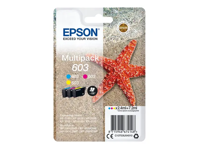 Epson 603 Multipack - 3-pack - gul, cyan, magenta - original - blæ...