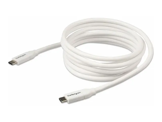 StarTech.com USB C to Cable - 6 ft / 2m 5A PD M/M White 2.0 USB-IF...