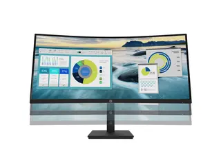 HP P34hc G4 - P-Series - LED-skjerm kurvet - 34" - 3440 x 1440 WQHD @ 60 Hz - VA - 250 cd/m² - 3500:1 - 5 ms - HDMI, DisplayPort, USB-C - høyttalere - svart