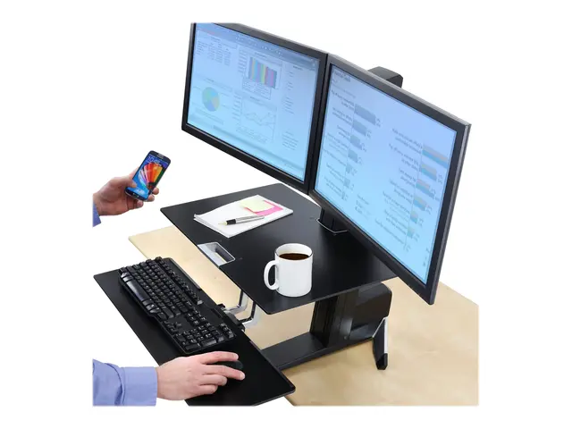 Ergotron WorkFit-S Dual Workstation - Stående skrivebordomformer r...