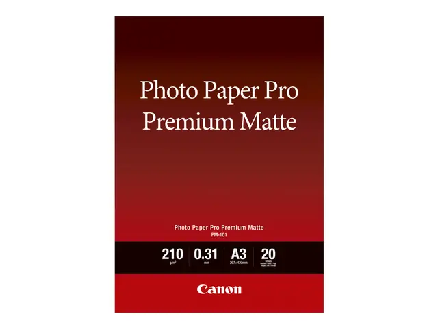 Canon Pro Premium PM-101 - Glatt matt - 310 mikroner A3 (297 x 420 mm) - 210 g/m² - 20 ark fotopapir - for PIXMA PRO-1, PRO-10, PRO-100 