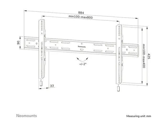 Neomounts WL30S-850BL18 - Monteringssett (veggmontering) for TV